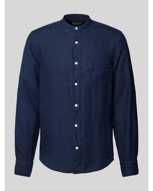 Gant Linnen Overhemd Met Borstzak En Labelstitching in het Blue voor heren