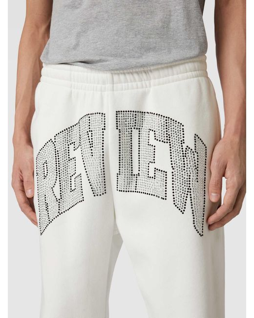 Review Sweatpants Met Label Met Strass-steentjes in het White voor heren