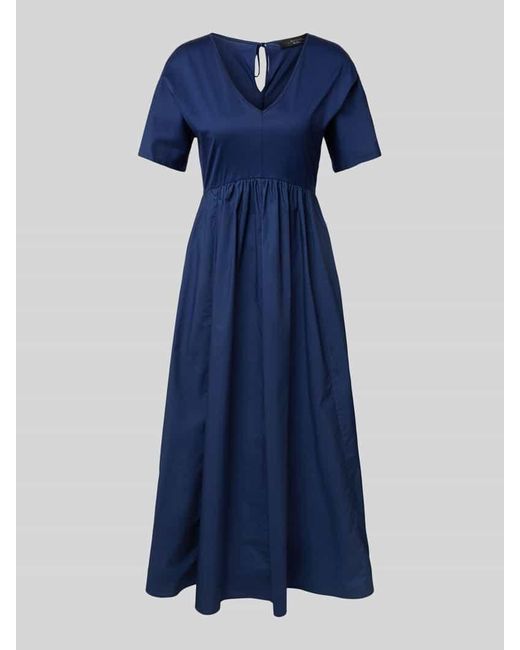 Weekend by Maxmara Blue Maxikleid Mit V-Ausschnitt Modell 'Bronzo'