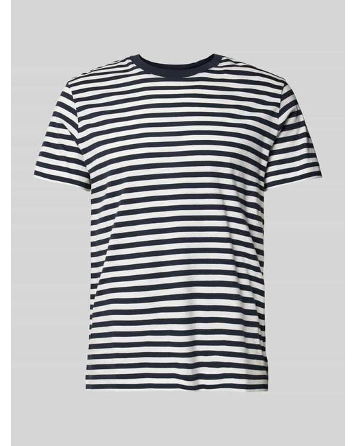 Marc O' Polo Regular Fit T-Shirt aus reiner Baumwolle mit Streifenmuster in Blue für Herren