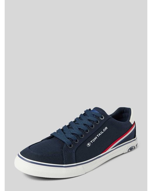 Tom Tailor Sneaker mit Kontraststreifen Modell 'Basic Canvas Stripe' in Blue für Herren