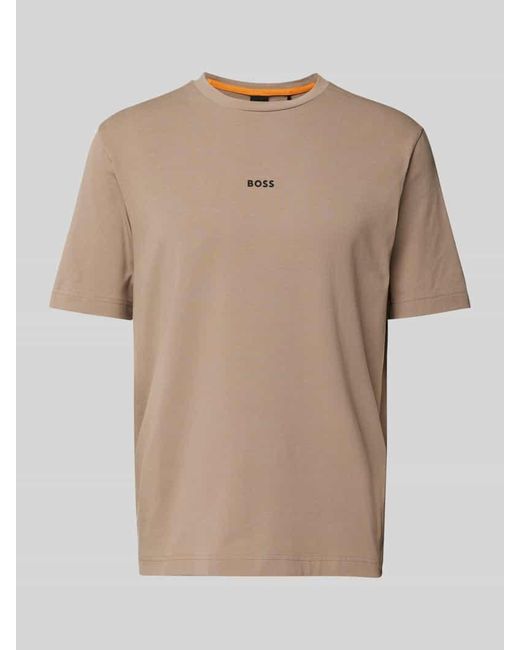Boss T-Shirt mit Label-Detail Modell 'TCHUP' in Natural für Herren