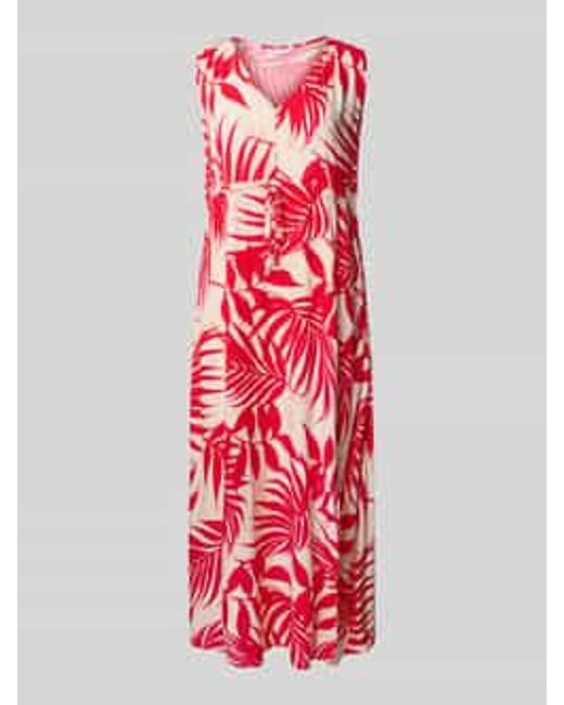 ZABAIONE Midi-Jurk Van Viscose Met V-Hals in het Red