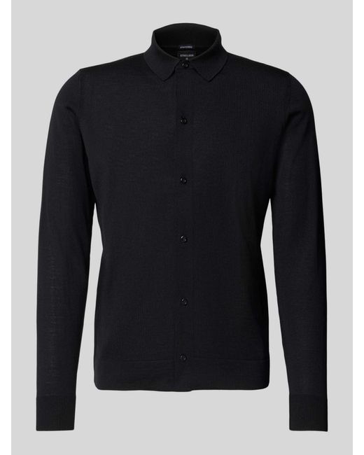 Strellson Regular Fit Gebreid Jack Van Zuivere Scheerwol, Model 'Marek' in het Black voor heren