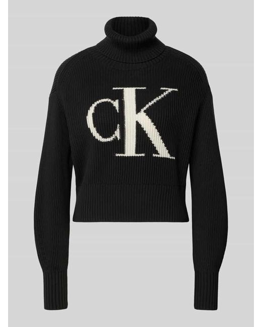 Calvin Klein Black Strickpullover mit Rollkragen