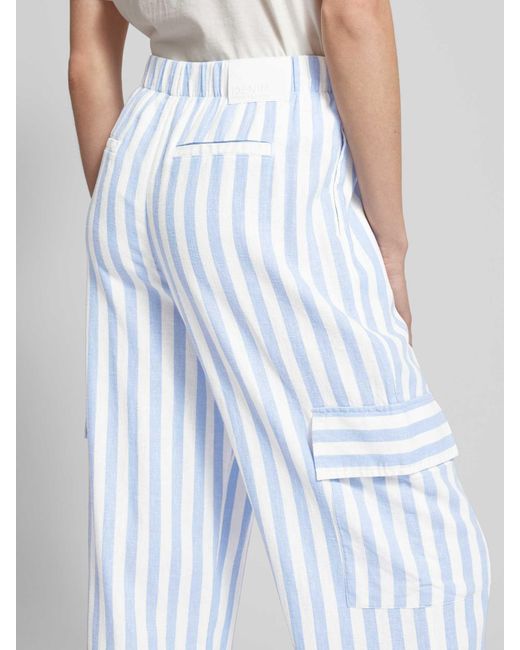 Tom Tailor Regular Fit Linnen Broek Met Cargozakken in het White