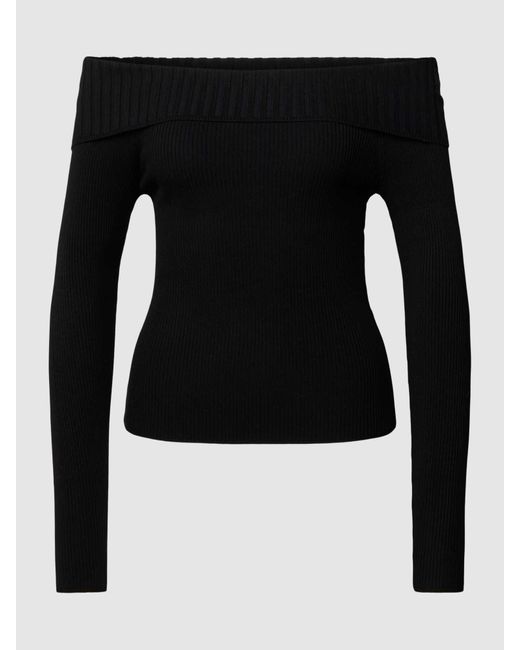 ONLY Black Off-Shoulder-Pullover in unifarbenem Design Modell 'BERTHA'