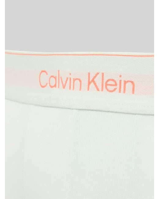 Calvin Klein Trunks mit Logo-Stitching Modell 'Low Rise' im 3er-Pack in White für Herren