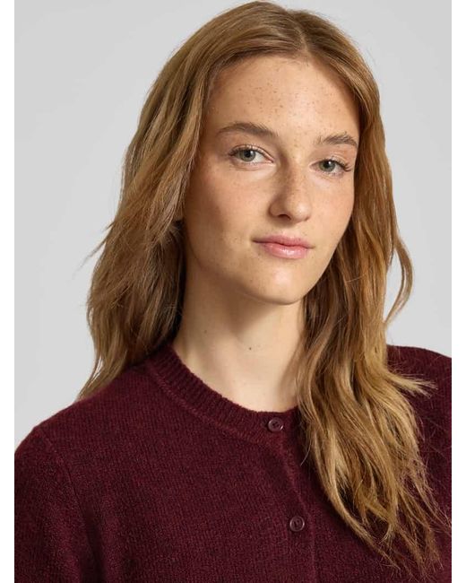 Pieces Red Regular Fit Strickjacke mit Woll-Anteil Modell 'MALOU'