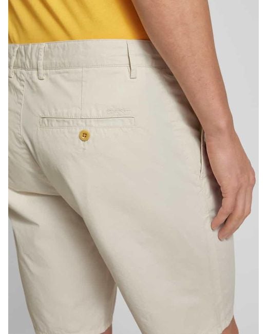 Gant Relaxed Fit Shorts mit Gürtelfalten in Natural für Herren