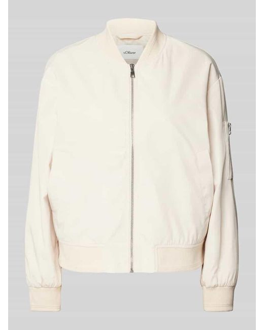 S.oliver Natural Relaxed Fit Blouson Mit Rippbündchen