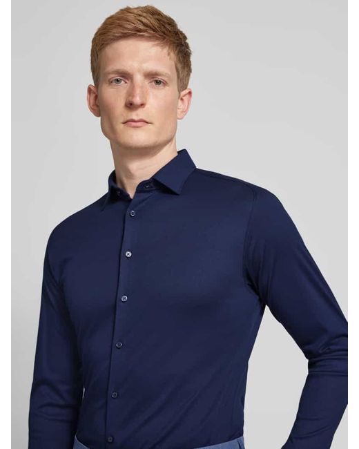 DESOTO Slim Fit Business-Hemd mit Kentkragen in Blue für Herren