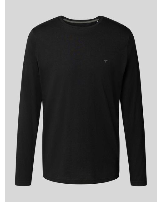 Fynch-Hatton Shirt Met Lange Mouwen En Logodetail in het Black voor heren