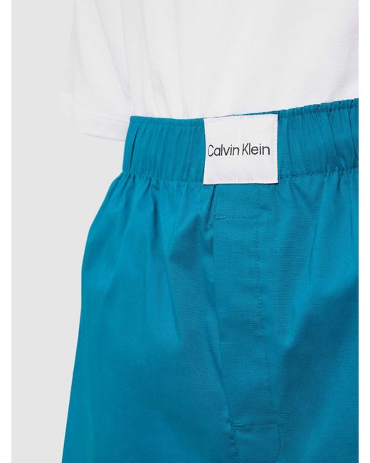 Calvin Klein Pyjama Met Labelstitching in het White