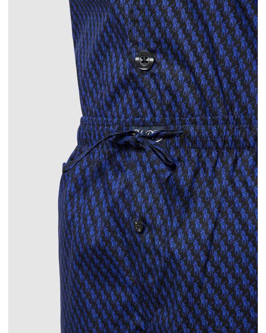 Polo Ralph Lauren Pyjama mit Allover-Logo-Muster in Blue für Herren