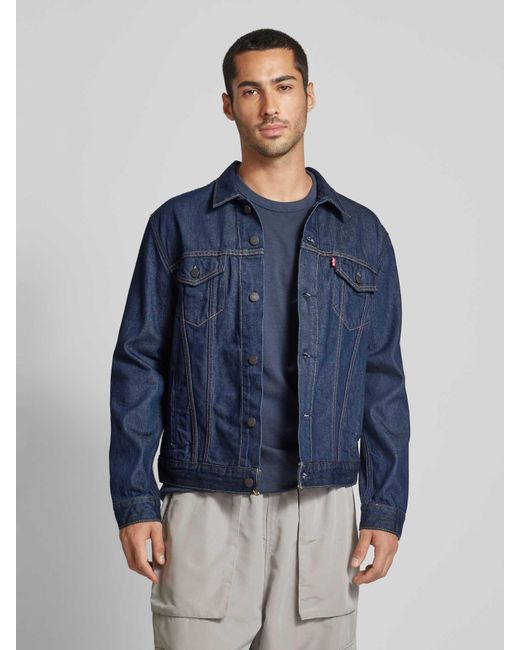 Levi's Jeansjacke mit Brusttaschen und Label-Detail Modell 'THE TRUCKER' in Blue für Herren