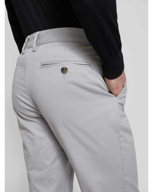 Christian Berg Men Regular Fit Chino Mit Gürtelschlaufen in Gray für Herren