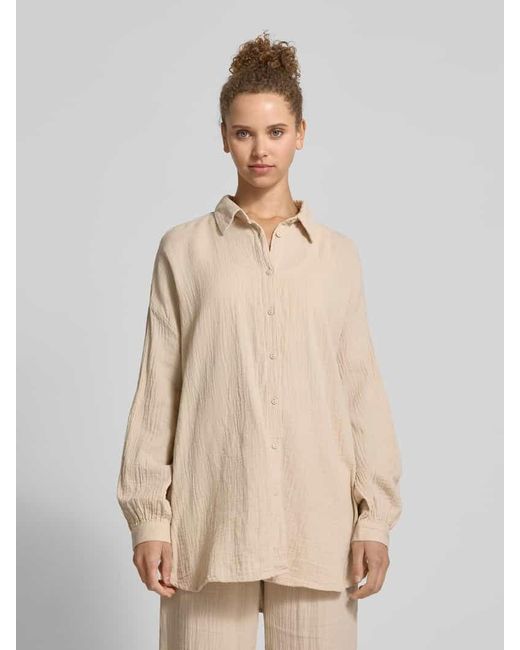 ONLY Natural Oversized Bluse aus reiner Baumwolle Modell 'THYRA'