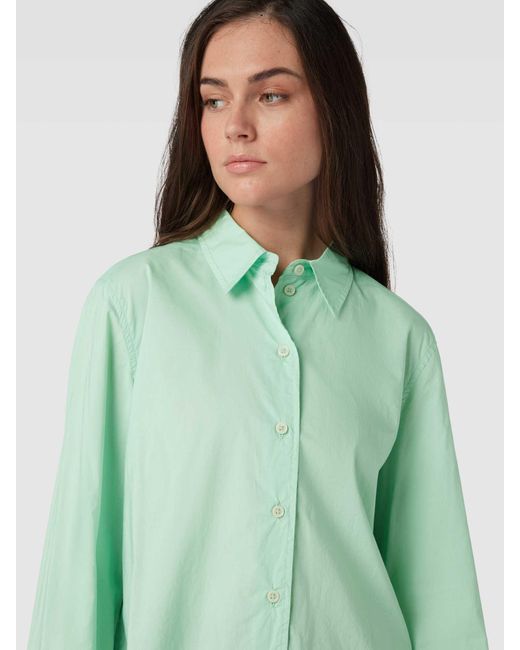 Marc O' Polo Overhemdblouse Met Platte Kraag in het Green