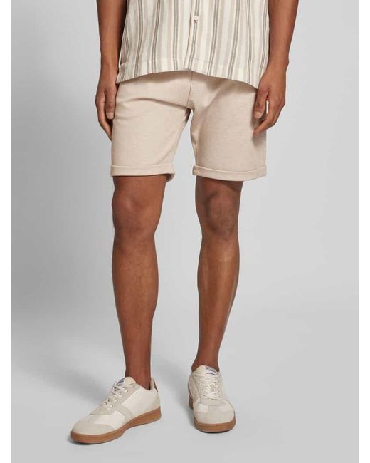 Mcneal Regular Fit Sweatshorts Mit Strukturmuster in Natural für Herren