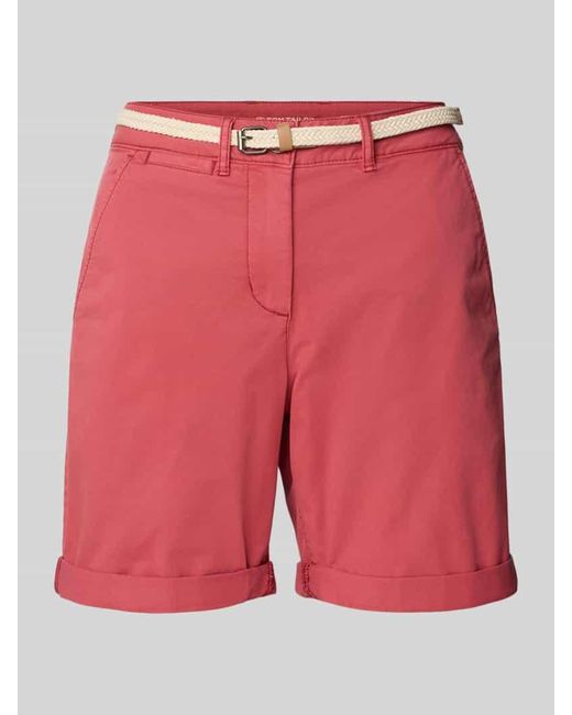 Tom Tailor Red Regular Fit Chinoshorts Aus Baumwoll-Mix