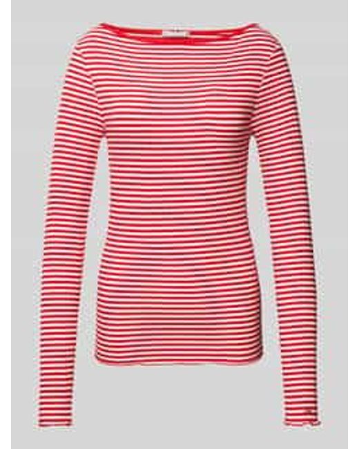 Tommy Hilfiger Shirt Met Lange Mouwen En Golvende Zoom in het Red