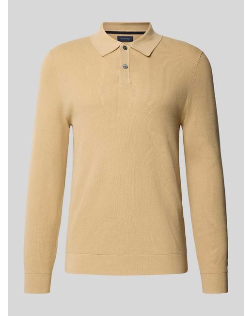 Christian Berg Men Slim Fit Poloshirt Met Knoopsluiting in het Natural voor heren