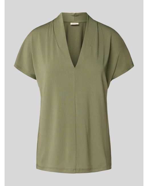 Freequent Regular Fit Blouseshirt Met V-Hals, Model 'Yrsa' in het Green