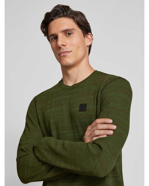 PME LEGEND Shirt Met Lange Mouwen En Geribde Ronde Hals in het Green voor heren