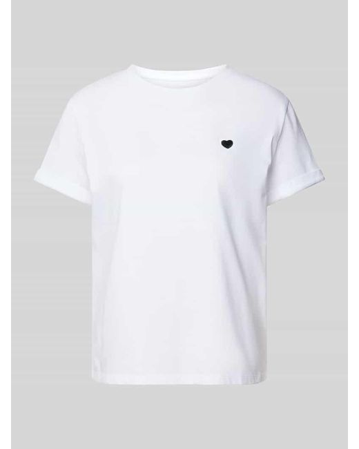 Opus White T-Shirt mit Motiv-Stitching Modell 'Serz'