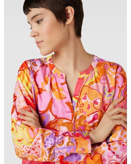 Smith & Soul Orange Bluse mit floralem Muster Modell 'New Vince'