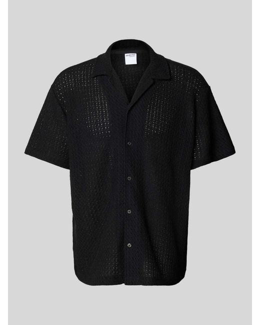 SELECTED Relaxed Fit Vrijetijdsoverhemd Met Platte Kraag in het Black voor heren