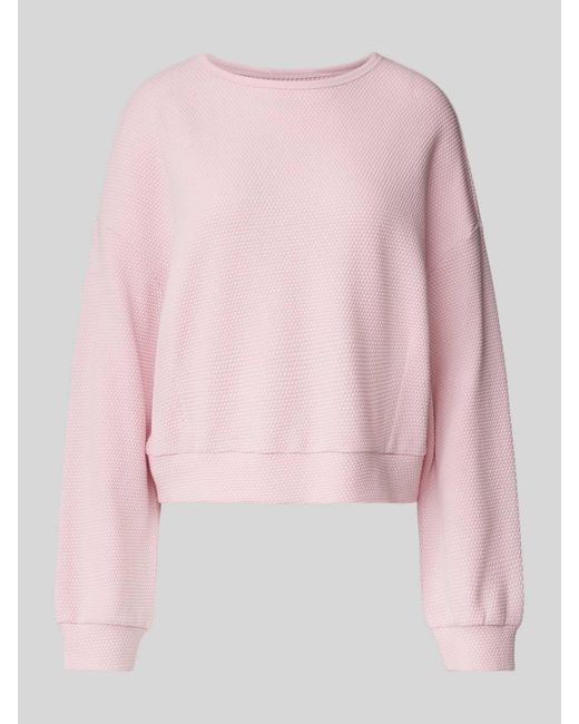 QS Pink Oversized Sweatshirt mit Strukturmuster Modell 'Bubble'