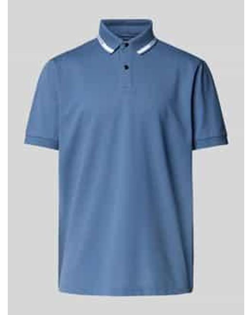 Christian Berg Men Poloshirt Met Korte Knoopsluiting En Logoprint in het Blue voor heren