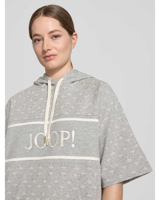 Joop! Hoodie Met Labelstitching in het Gray