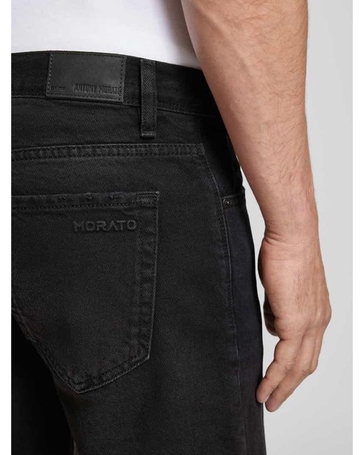 Antony Morato Slim Fit Jeansshorts im 5-Pocket-Design in Black für Herren