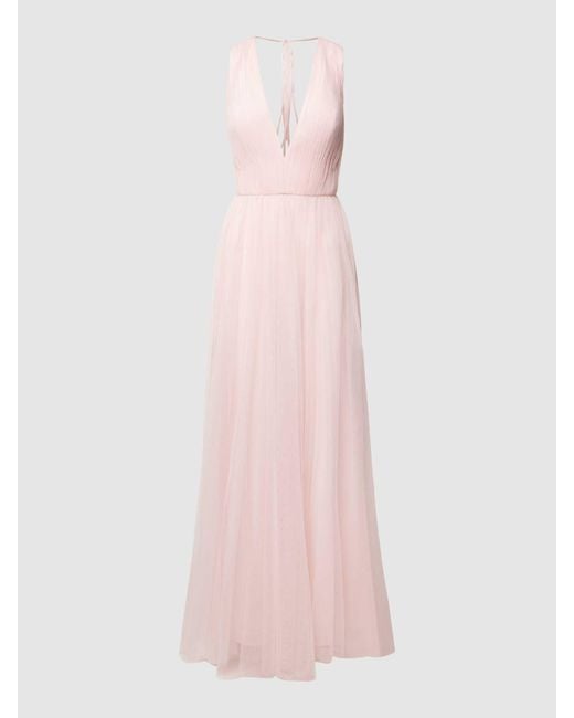 Vera Wang Pink Abendkleid mit tiefem V-Ausschnitt Modell 'VIAS'