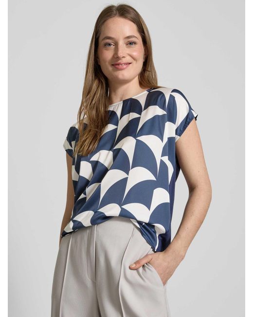 MORE&MORE Regular Fit Blouseshirt Met Kapmouwen in het Blue