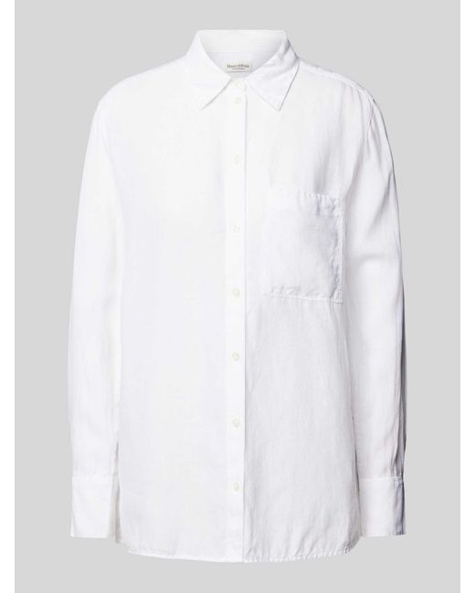 Marc O' Polo Overhemdblouse Met Overhemdkraag in het White