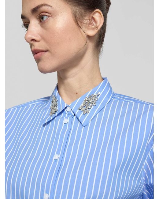 Comma, Blouses Korte Mouw in het Blue