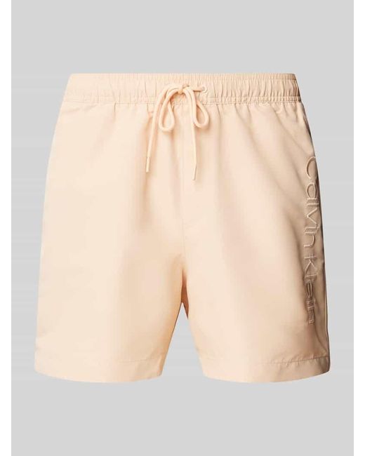 Calvin Klein Badehose Mit Label-Stitching in Natural für Herren