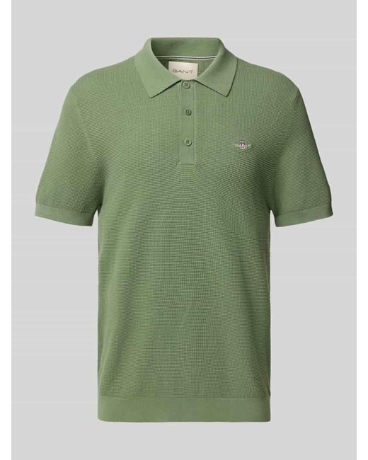 Gant Regular Fit Poloshirt mit Strukturmuster in Green für Herren