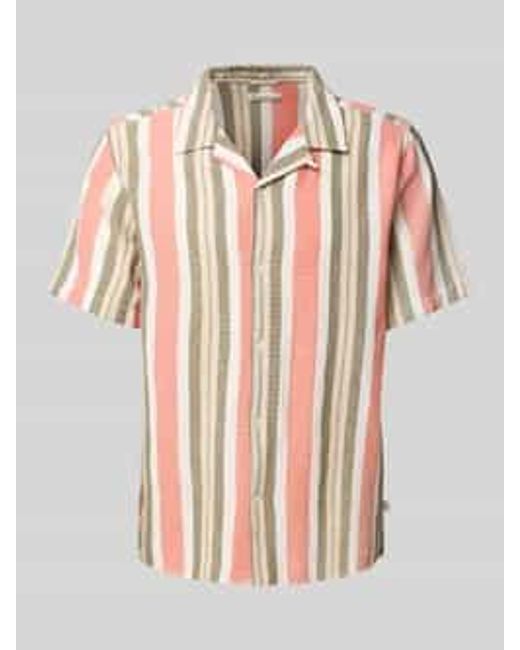 Knowledge Cotton Vrijetijdsoverhemd Met Knoopsluiting in het Pink voor heren