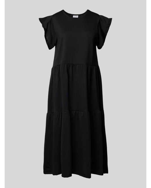 Vila Midi-jurk Met Kapmouwen in het Black