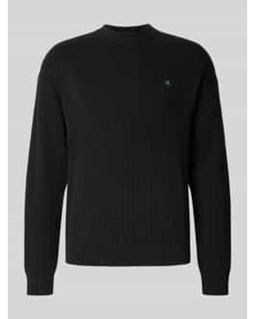 Calvin Klein Oversized Gebreide Pullover Met Ribboorden in het Black voor heren