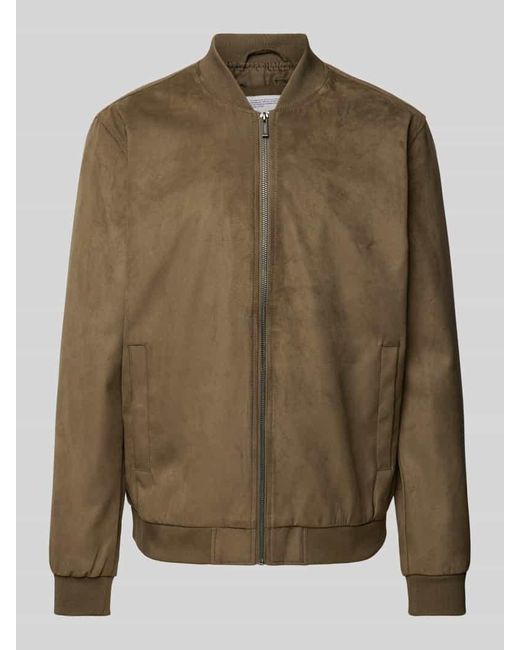 Only & Sons Bomberjacke in Leder-Optik Modell 'LUCAS' in Green für Herren