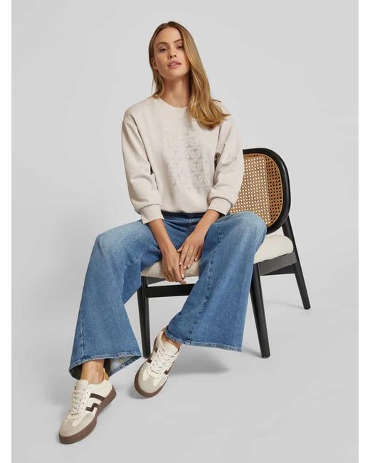 Joop! Natural Sweatshirt Mit Strassteinbesatz Modell 'Telissa'
