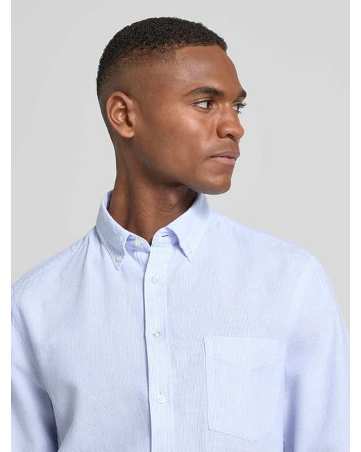 Christian Berg Men Regular Fit Freizeithemd mit Button-Down-Kragen in Blue für Herren