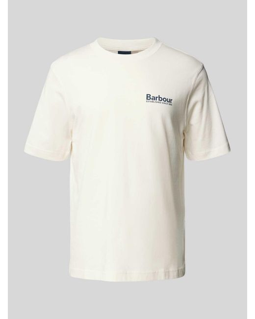 Barbour Regular Fit T-shirt Van Puur Katoen in het Natural voor heren