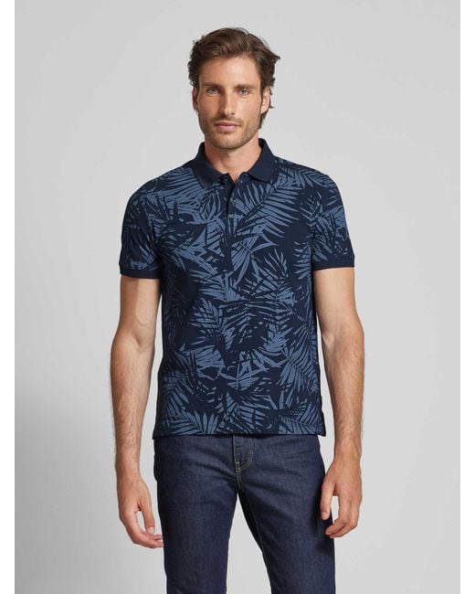 S.oliver Slim Fit Poloshirt mit Label-Detail in Blue für Herren